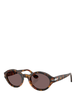 Persol PO3378 Oval Sunglasses, Havana/Purple, Havana/Purple