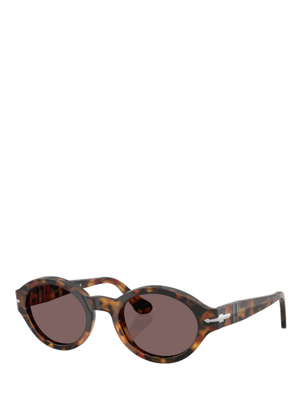 Persol PO3378 Oval Sunglasses, Havana/Purple, Havana/Purple