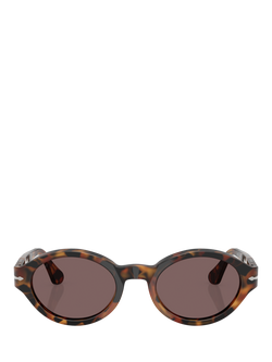 Persol PO3378 Oval Sunglasses, Havana/Purple - view 2, Havana/Purple