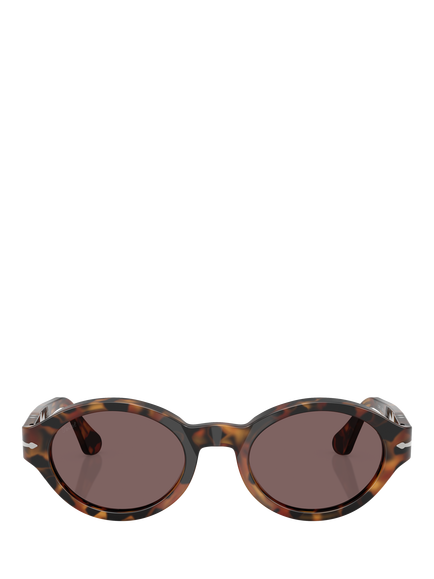 Persol PO3378 Oval Sunglasses, Havana/Purple - view 2, Havana/Purple