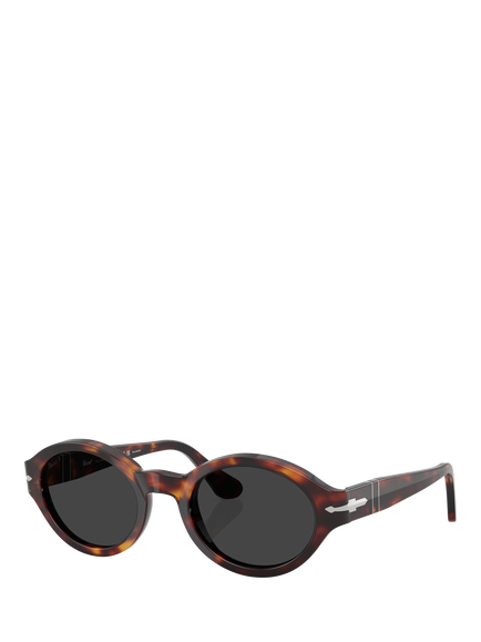 Persol PO3378 Oval Sunglasses, Havana/Grey, Havana/Grey