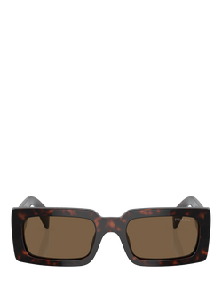 Prada PR A07S Women's Rectangular Sunglasses, Havana/Brown - view 2, Havana/Brown