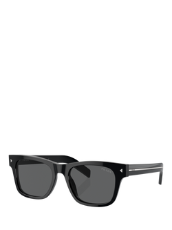 Prada PR A17S Women's Rectangular Sunglasses, Black/Grey