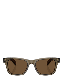 Prada PR A17S Women's Rectangular Sunglasses - view 2, Transparent Terra/Brown