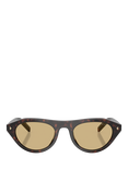 Prada PR B15S Women's Irregular Sunglasses, Havana/Yellow