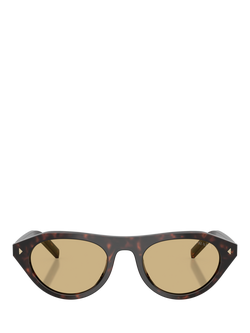 Prada PR B15S Women's Irregular Sunglasses, Havana/Yellow - view 2, Havana/Yellow