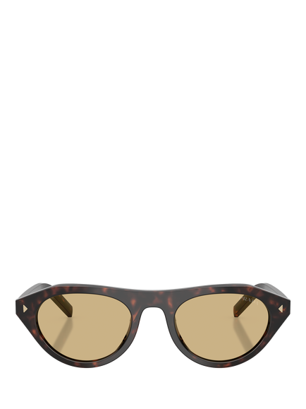 Prada PR B15S Women's Irregular Sunglasses, Havana/Yellow - view 2, Havana/Yellow