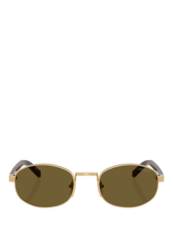 Prada PR B53S Women's Oval Sunglasses, Gold Tortoise/Brown - view 2, Gold Tortoise/Brown