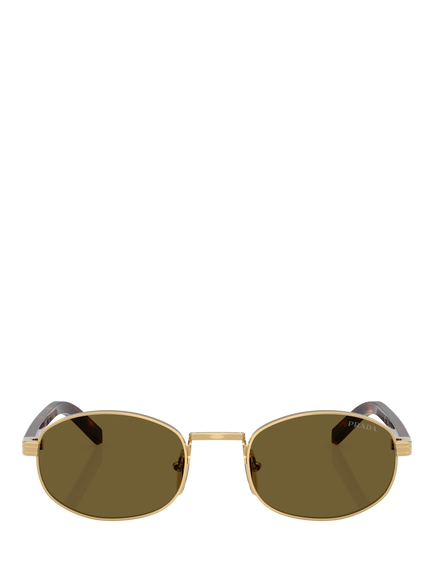 Prada PR B53S Women's Oval Sunglasses, Gold Tortoise/Brown - view 2, Gold Tortoise/Brown