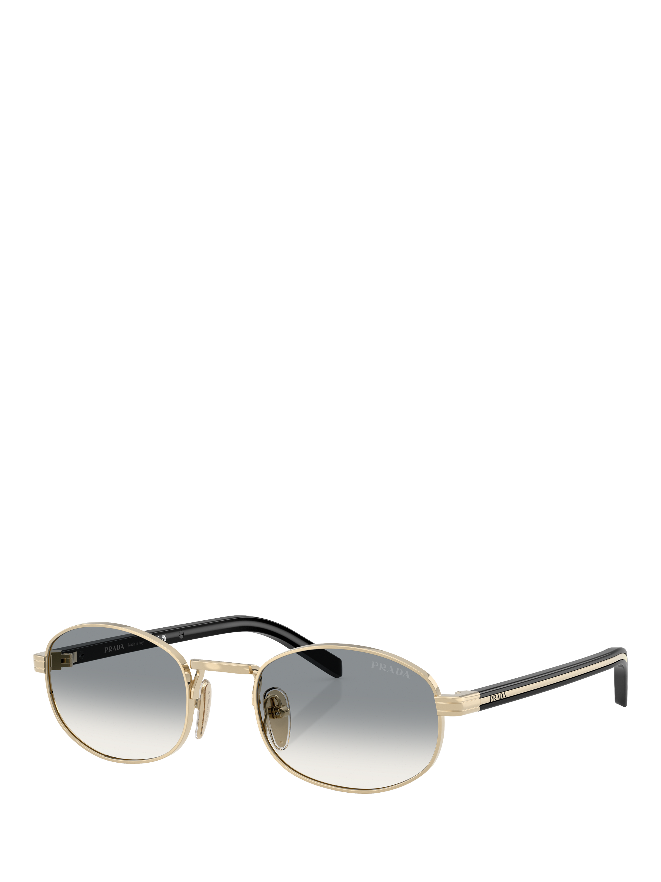 Product image 1 of 5, which shows Prada PR B53SZ Women's Oval Sunglasses, Gold/Grey