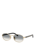 Prada PR B53SZ Women's Oval Sunglasses, Gold/Grey