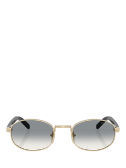 Prada PR B53SZ Women's Oval Sunglasses, Gold/Grey - view 2, Gold/Grey