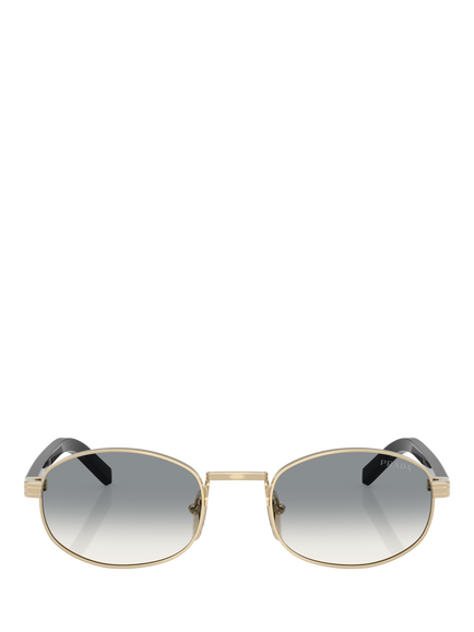 Prada PR B53SZ Women's Oval Sunglasses, Gold/Grey - view 2, Gold/Grey