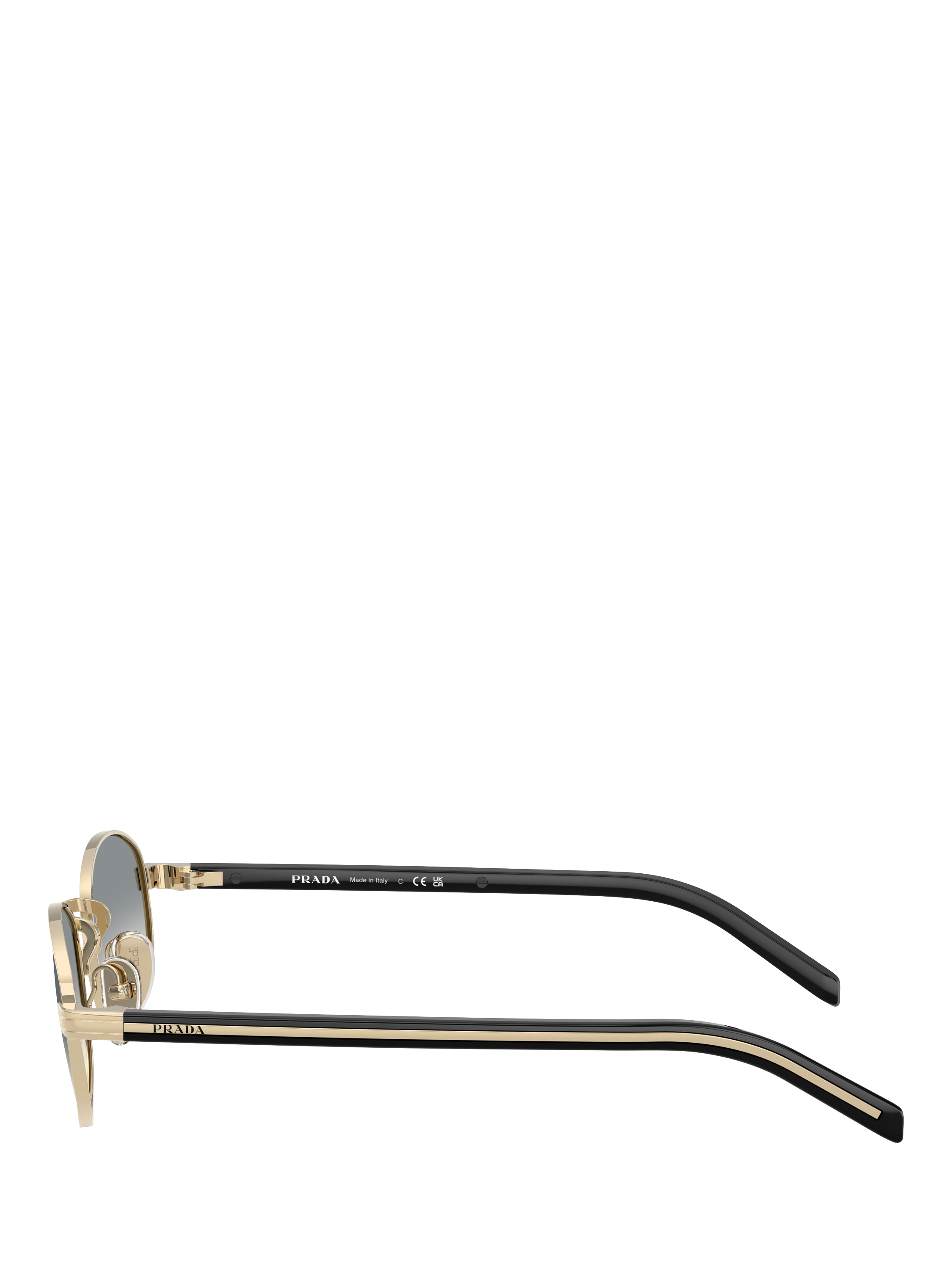 Product image 3 of 5, which shows Prada PR B53SZ Women's Oval Sunglasses, Gold/Grey