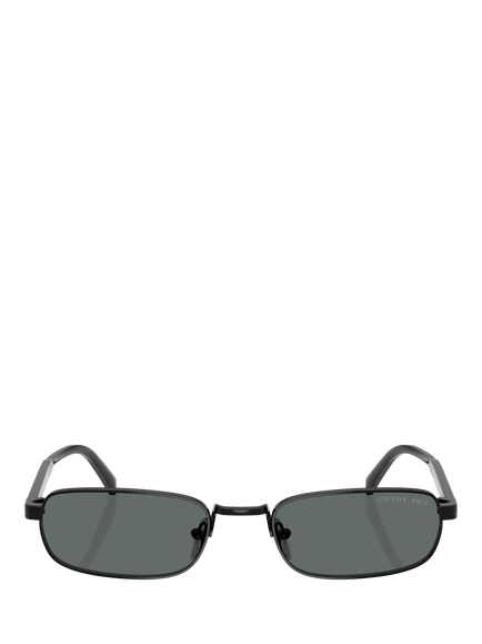 Prada PR B54S Men's Rectangular Sunglasses, Black - view 2, Black