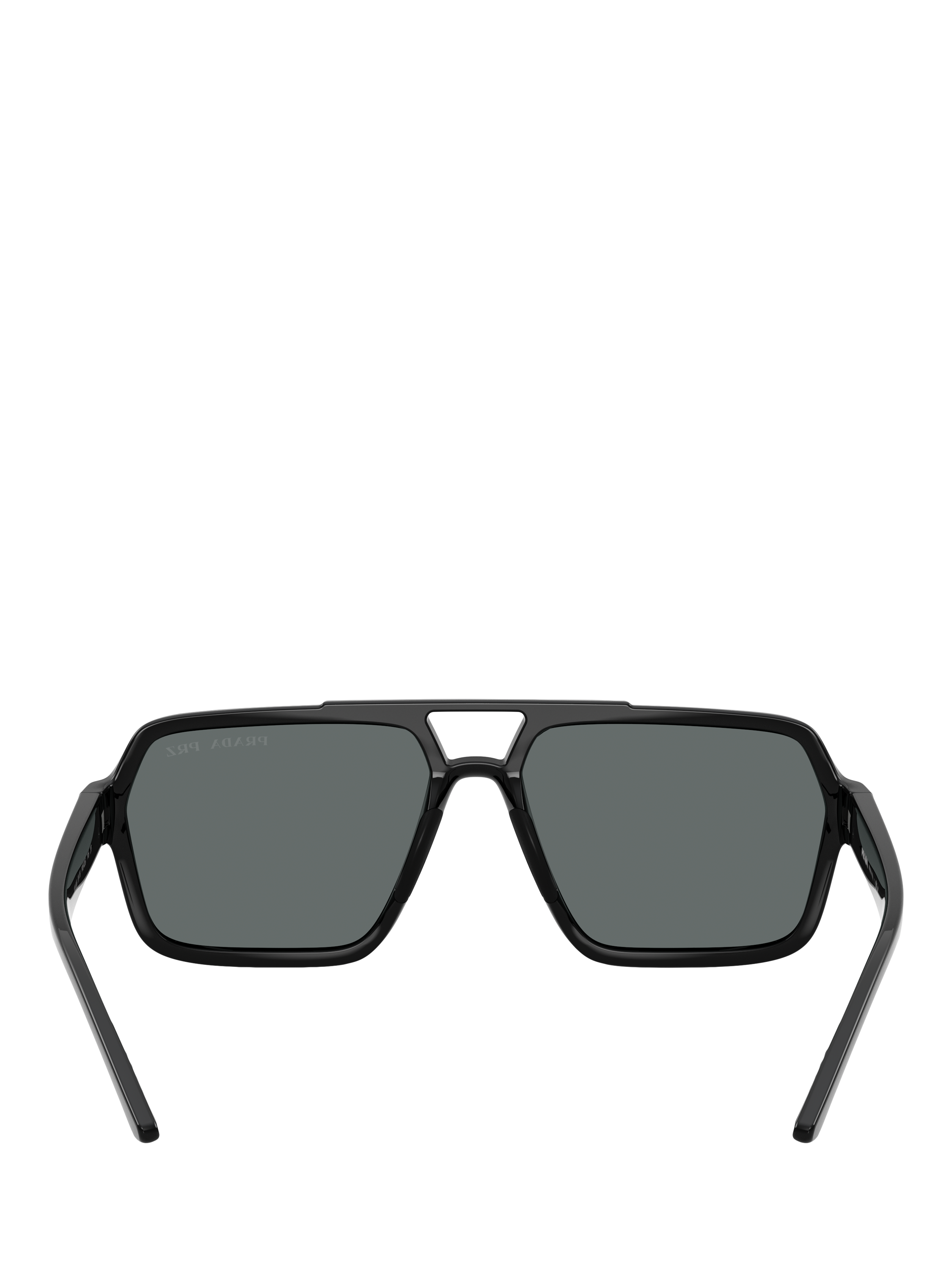 Product image 4 of 5, which shows Prada Prada Linea Rossa PS A06S1 Men's Polarised Square Sunglasses, Black/Grey
