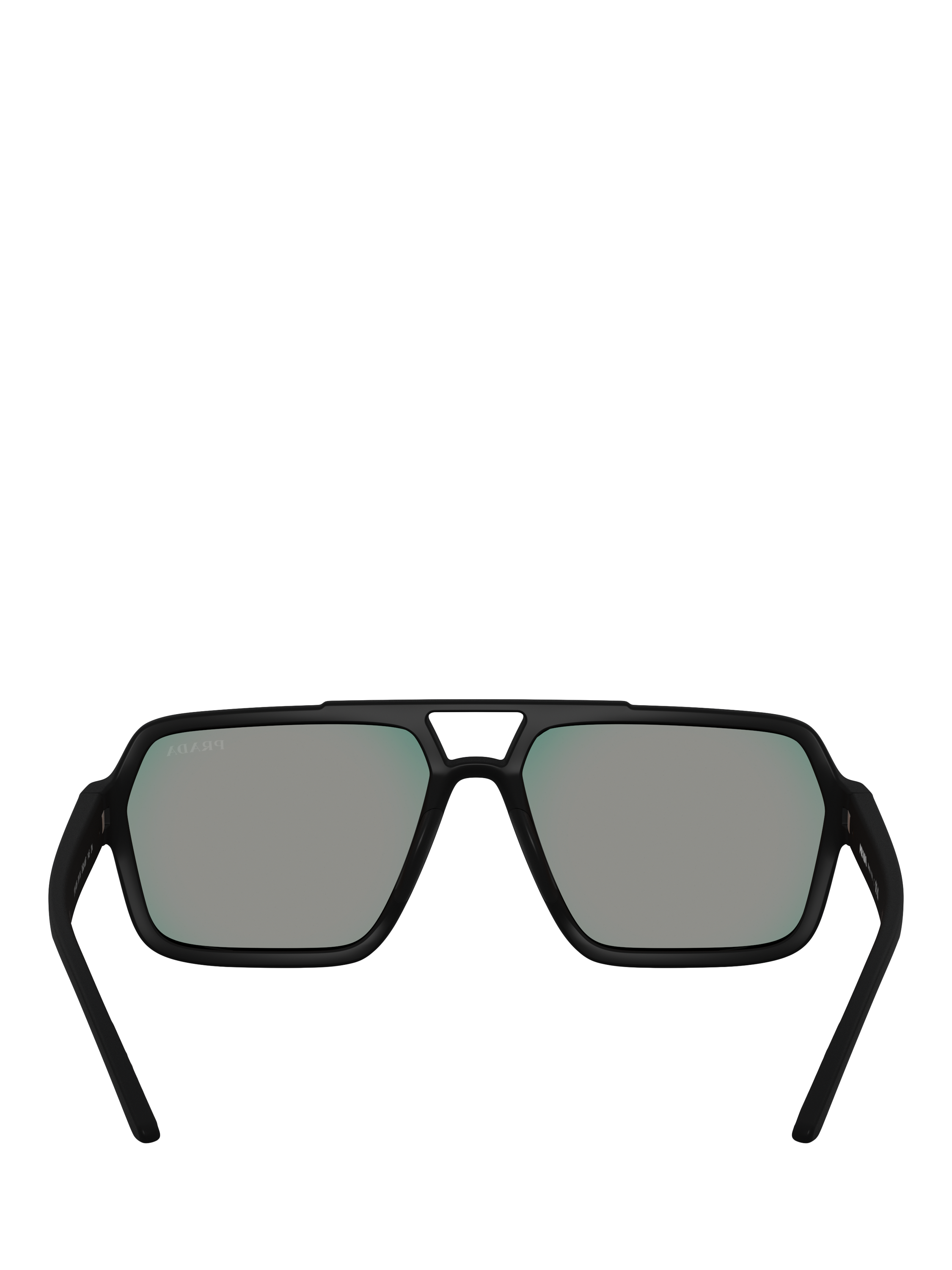 Product image 4 of 5, which shows Prada Prada Linea Rossa PS A06S Men's Square Sunglasses, Black/Mirror Red