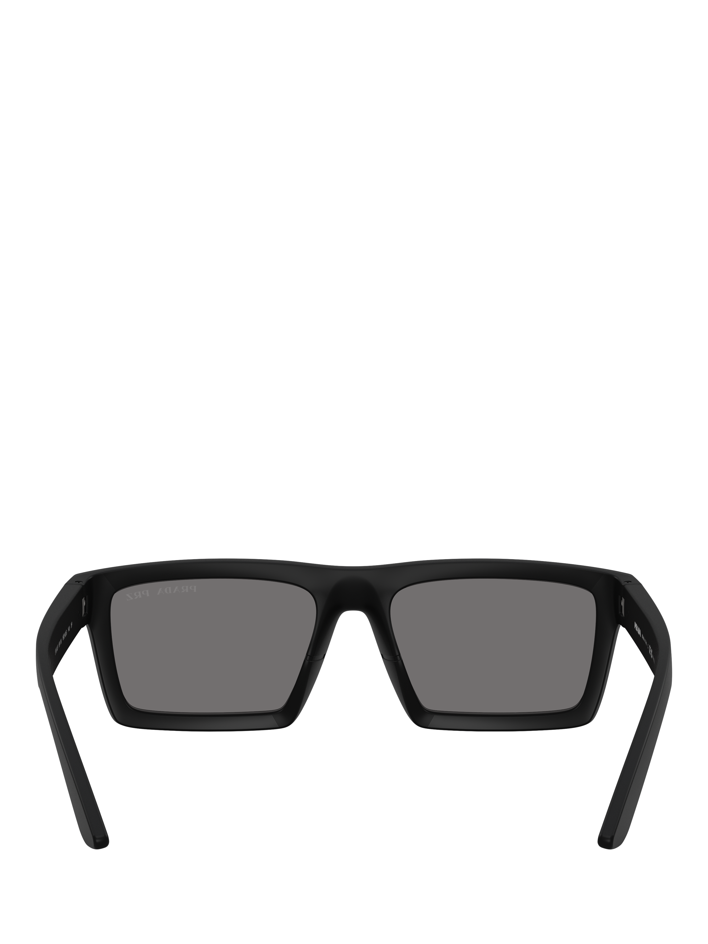 Product image 4 of 5, which shows Prada Prada Linea Rossa PS A07S Men's Polarised Rectangular Sunglasses, Black/Grey