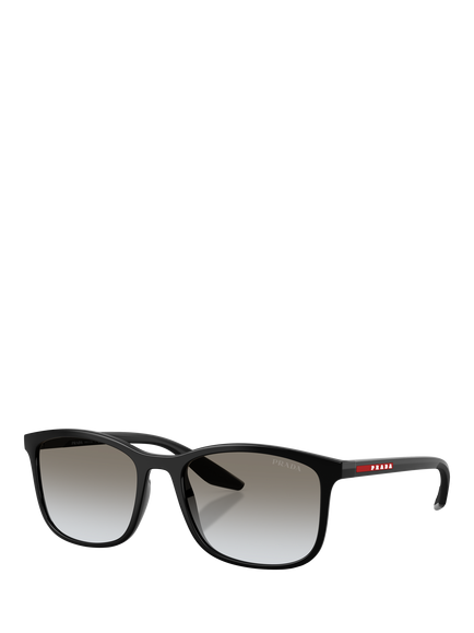 Prada Prada Linea Rossa PS A08S Men's Square Sunglasses, Black/Grey Gradient, Black/Grey Gradient