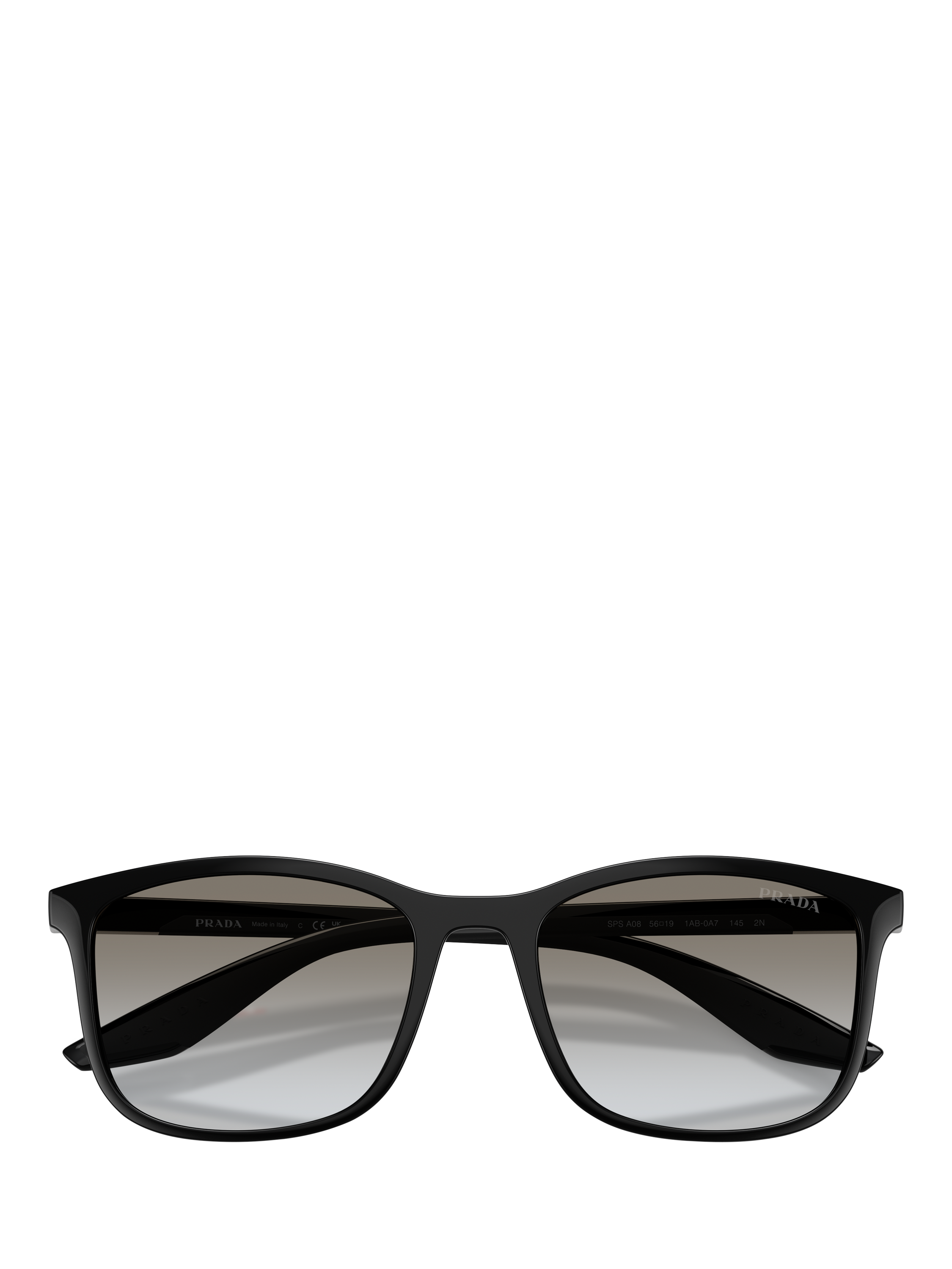 Product image 5 of 5, which shows Prada Prada Linea Rossa PS A08S Men's Square Sunglasses, Black/Grey Gradient