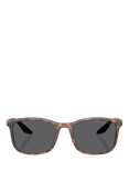 Prada Prada Linea Rossa PS A08S Men's Polarised Square Sunglasses, Havana/Grey