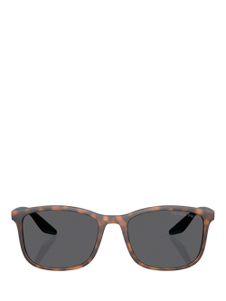 Prada Prada Linea Rossa PS A08S Men's Polarised Square Sunglasses, Havana/Grey - view 2, Havana/Grey