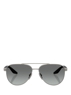 Prada Prada Linea Rossa PS A52S Men's Aviator Sunglasses, Gunmetal/Grey Gradient - view 2, Gunmetal/Grey Gradient