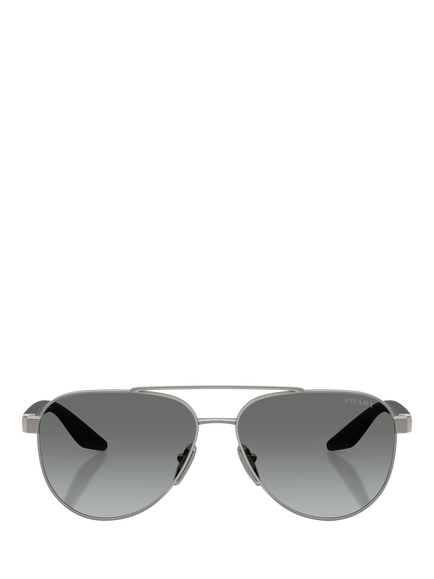 Prada Prada Linea Rossa PS A52S Men's Aviator Sunglasses, Gunmetal/Grey Gradient - view 2, Gunmetal/Grey Gradient