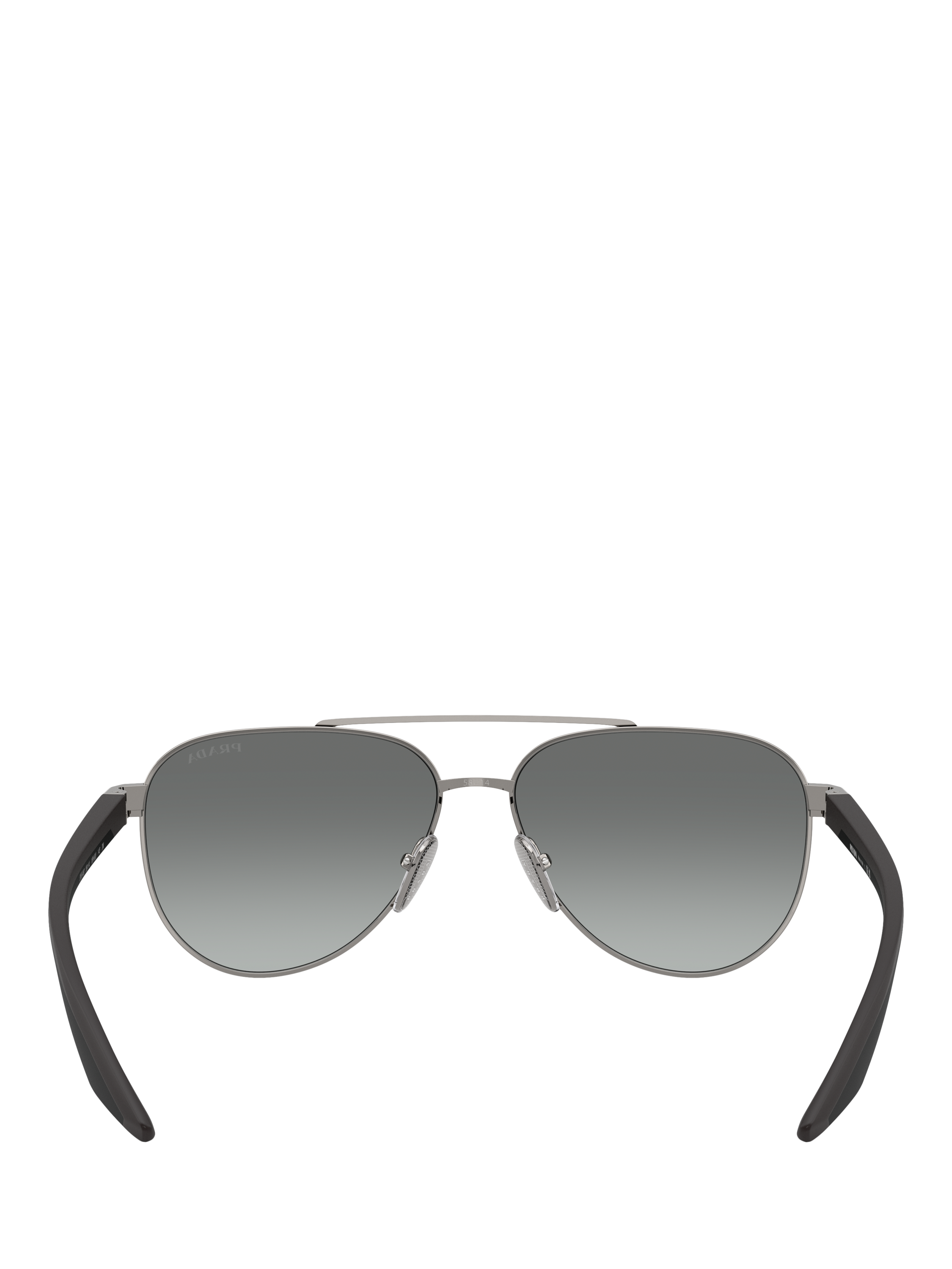 Product image 4 of 5, which shows Prada Prada Linea Rossa PS A52S Men's Aviator Sunglasses, Gunmetal/Grey Gradient