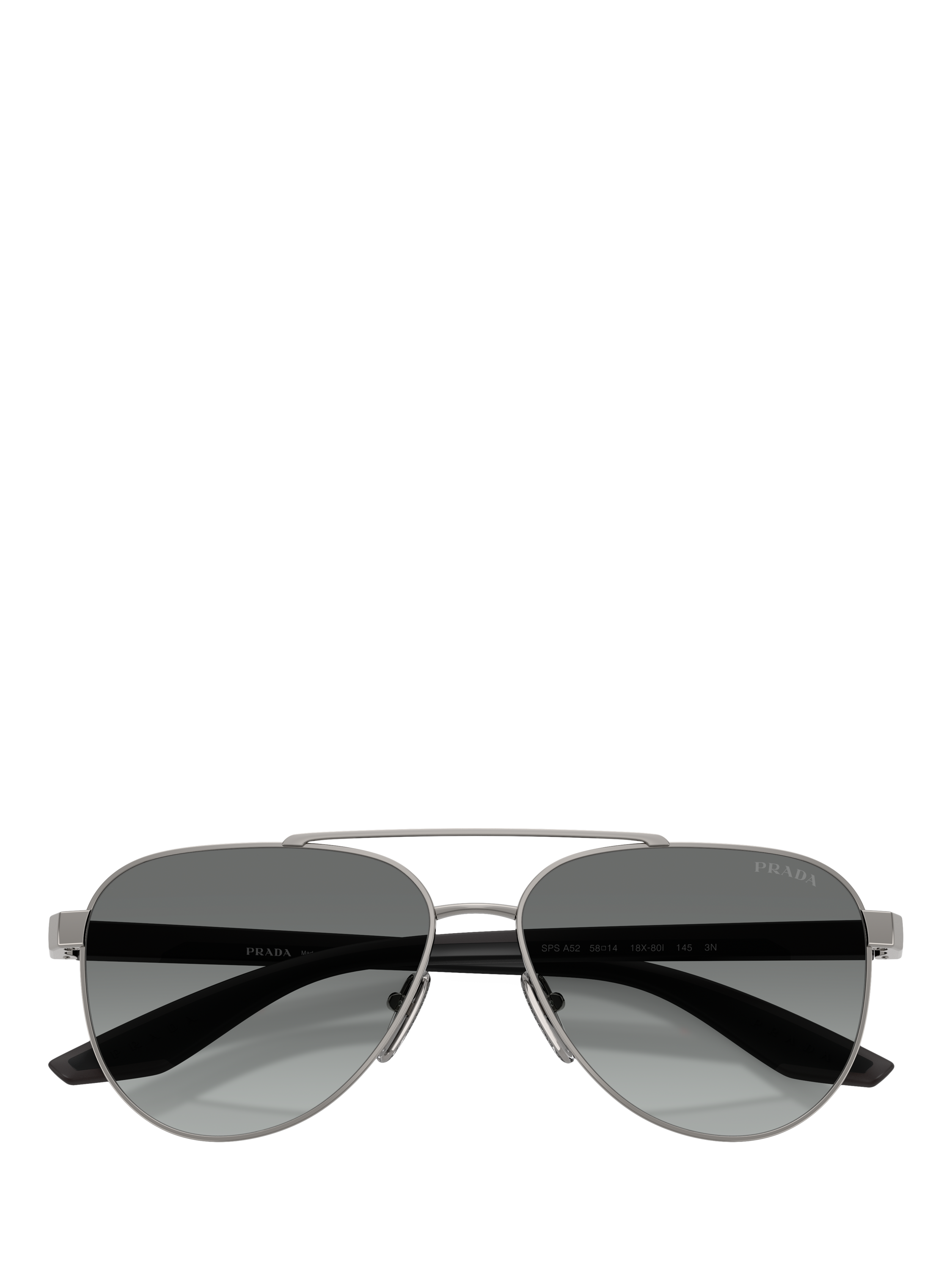 Product image 5 of 5, which shows Prada Prada Linea Rossa PS A52S Men's Aviator Sunglasses, Gunmetal/Grey Gradient