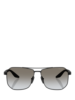 Prada Prada Linea Rossa PS A53S Men's Rectangular Sunglasses, Black/Grey Gradient - view 2, Black/Grey Gradient