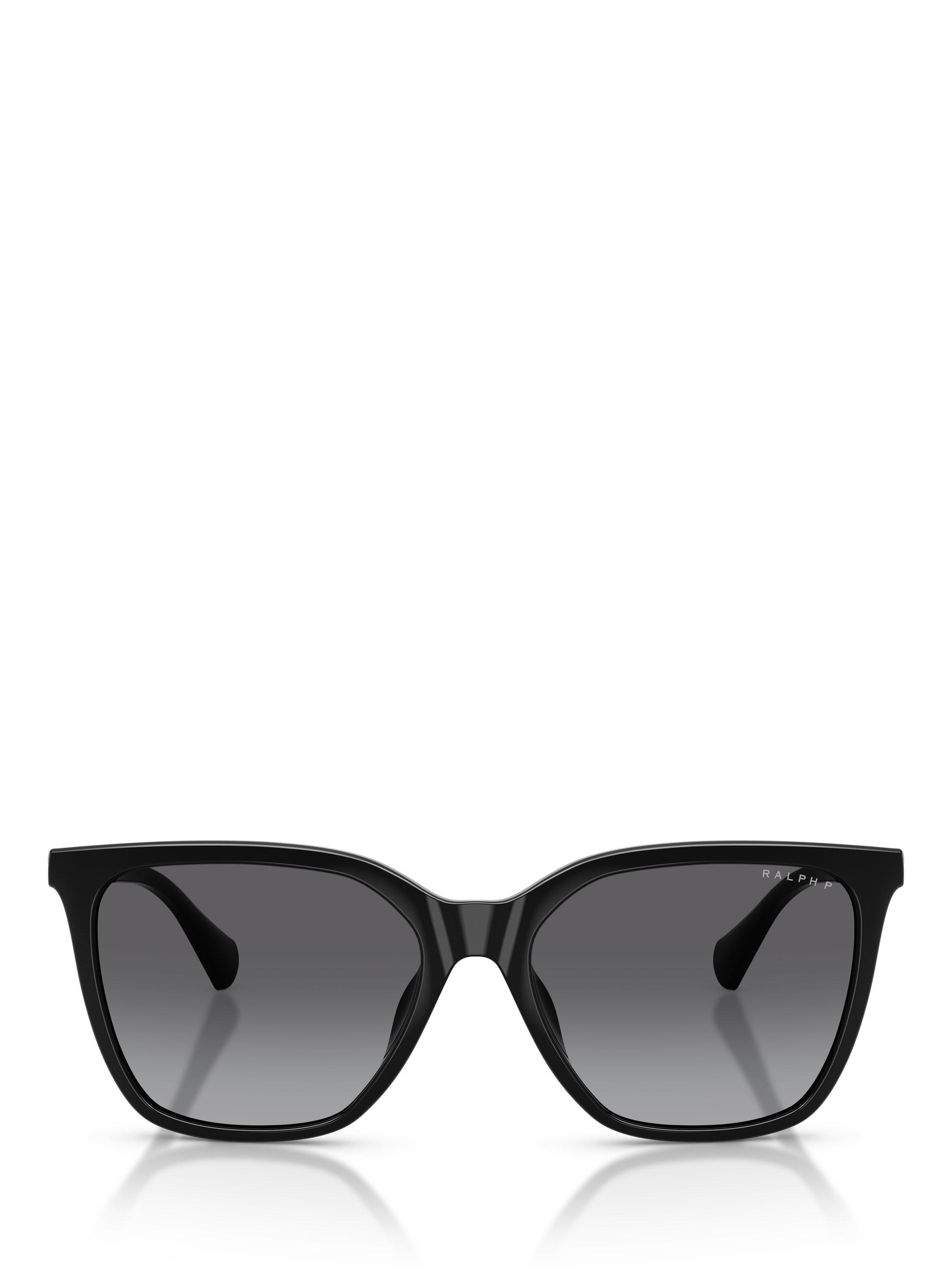 Product image 2 of 5, which shows Ralph Lauren RA5328U Women's Polarised Square Sunglasses, Black/Grey Gradient