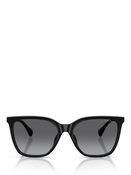 Ralph Lauren RA5328U Women's Polarised Square Sunglasses, Black/Grey Gradient - view 2, Black/Grey Gradient