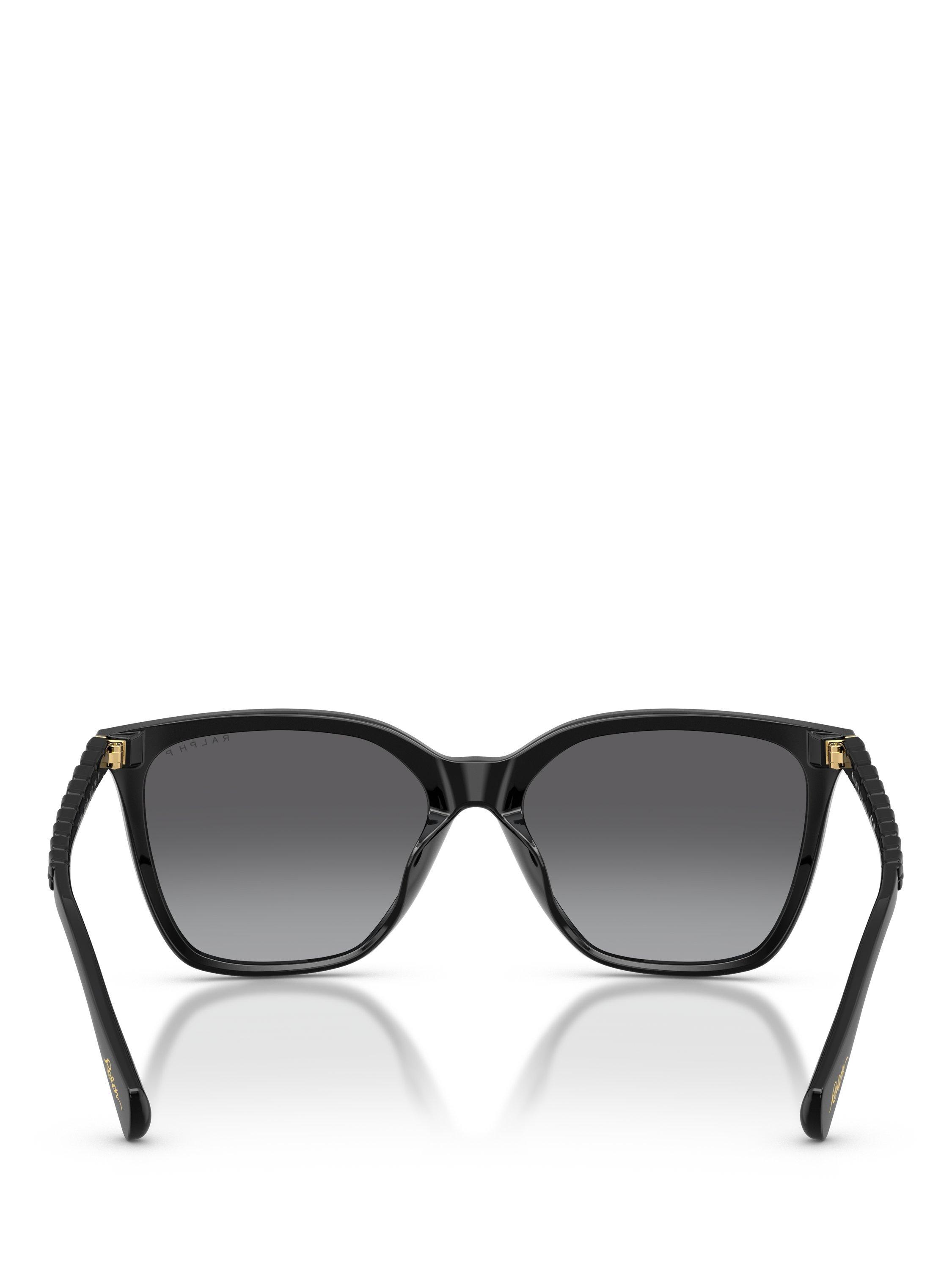 Product image 4 of 5, which shows Ralph Lauren RA5328U Women's Polarised Square Sunglasses, Black/Grey Gradient