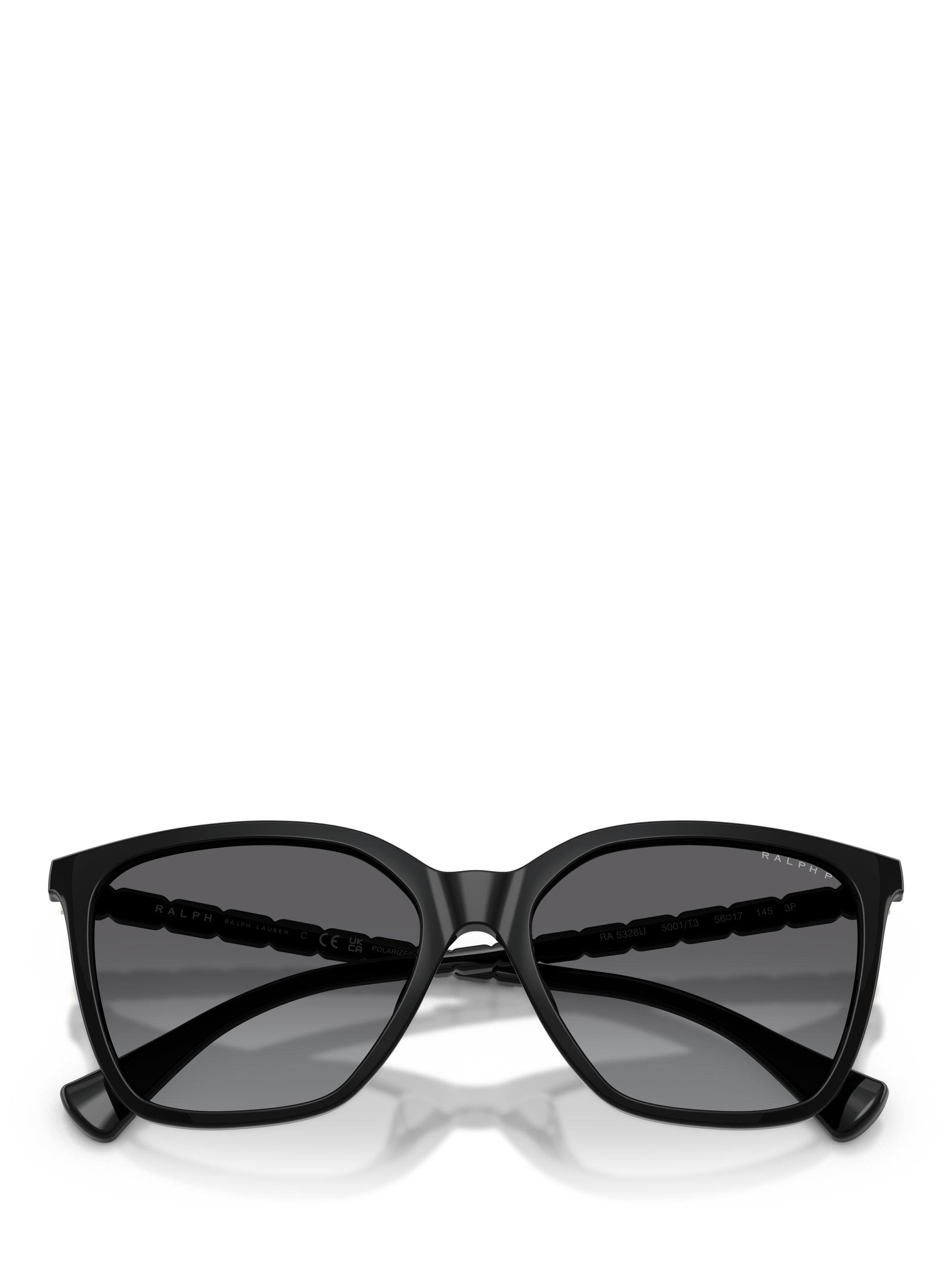 Product image 5 of 5, which shows Ralph Lauren RA5328U Women's Polarised Square Sunglasses, Black/Grey Gradient