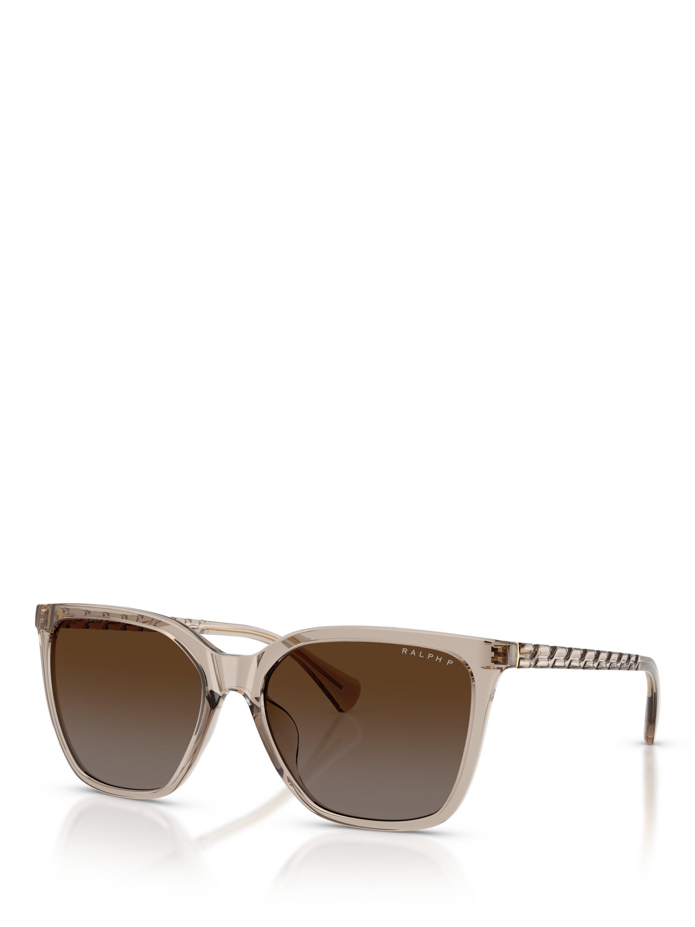 Product image 1 of 5, which shows Ralph Lauren RA5328 Square Sunglasses, Beige/Brown Gradient