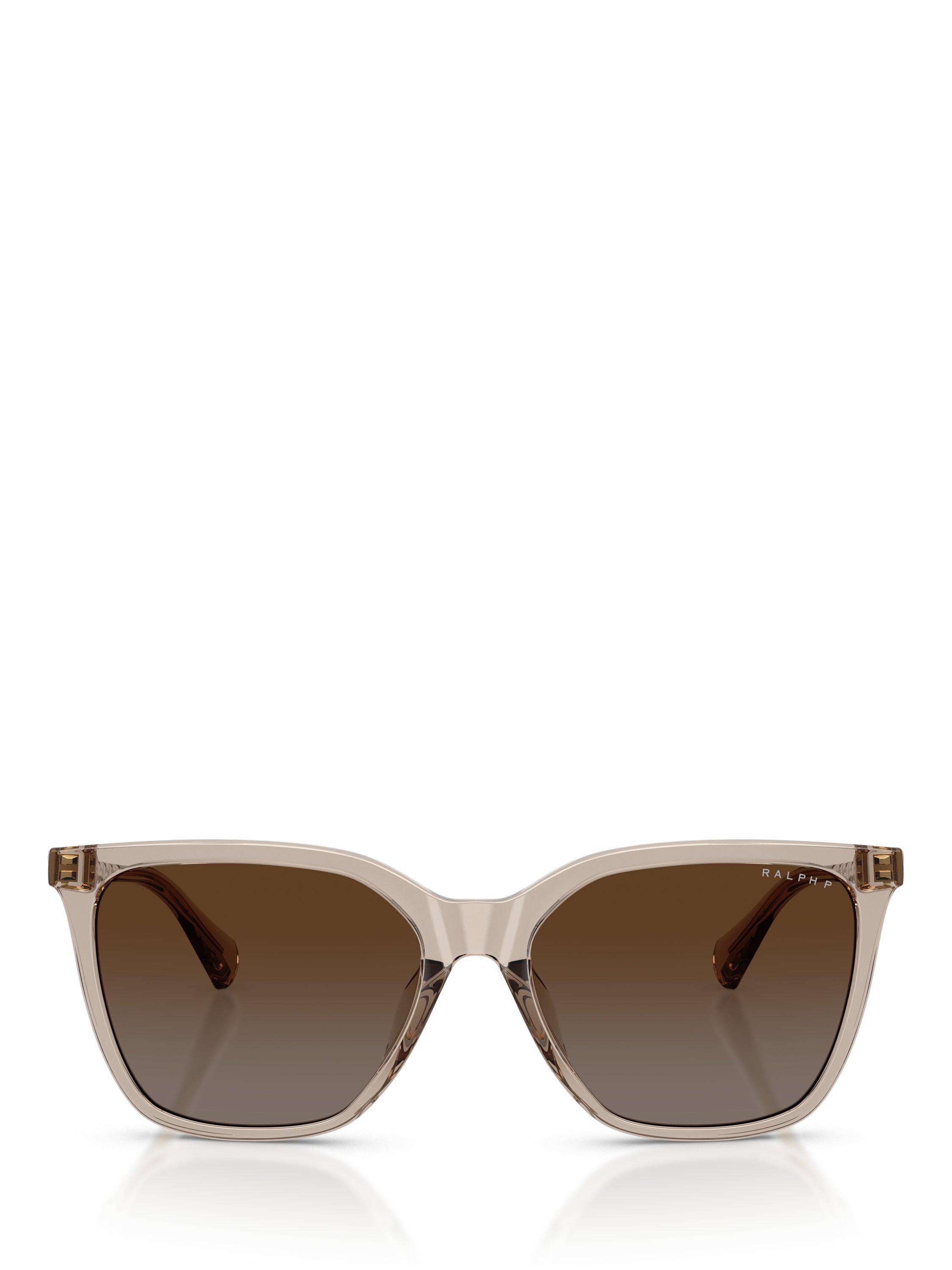 Product image 2 of 5, which shows Ralph Lauren RA5328 Square Sunglasses, Beige/Brown Gradient