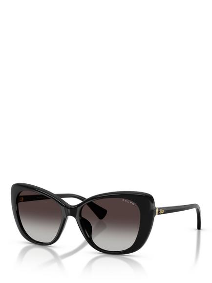 Ralph Lauren RA5329U Women's Butterfly Sunglasses, Black, Black