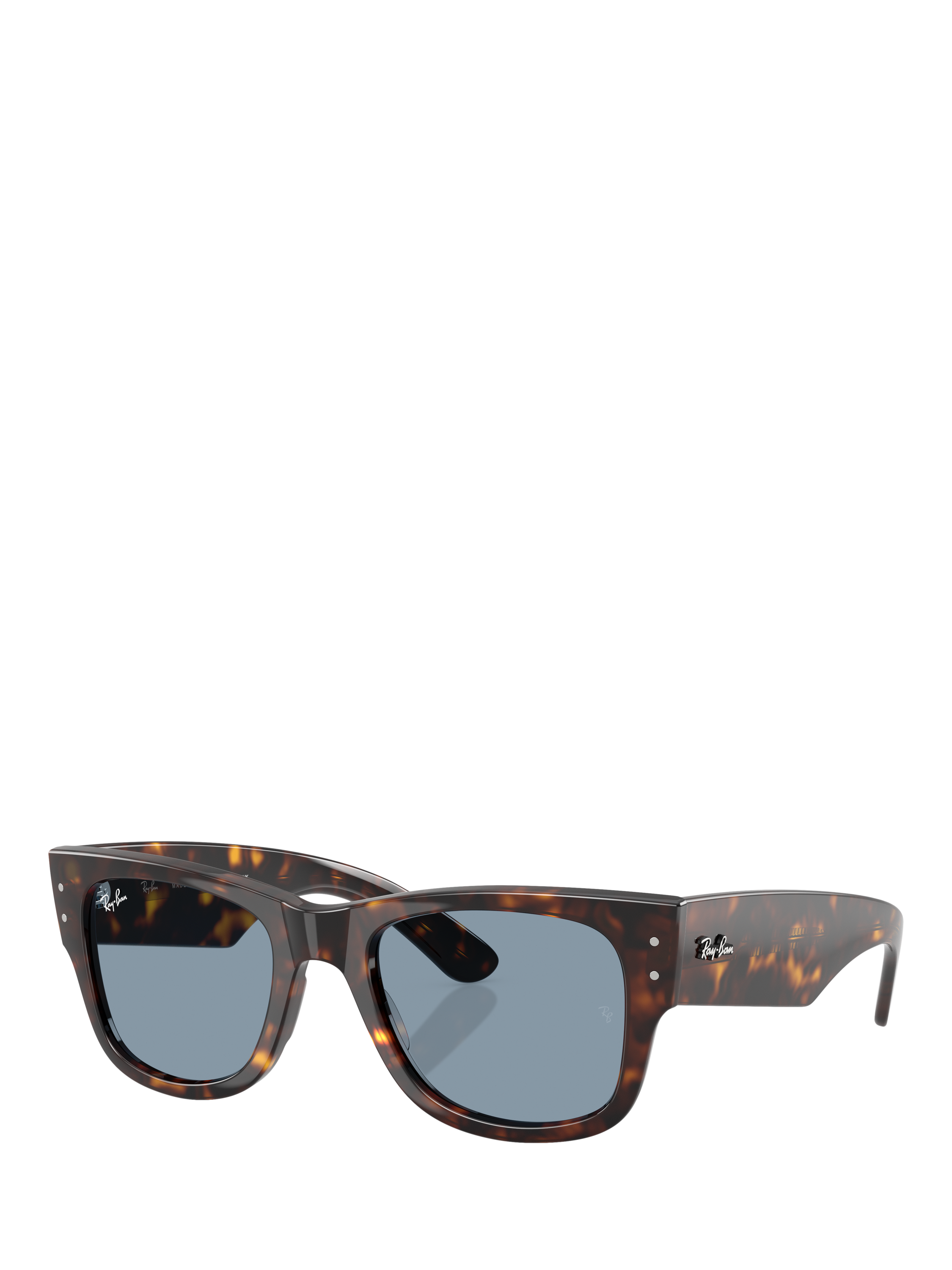 Product image 1 of 6, which shows Ray-Ban RB0840S Mega Wayfarer Sunglasses, Havana/Blue