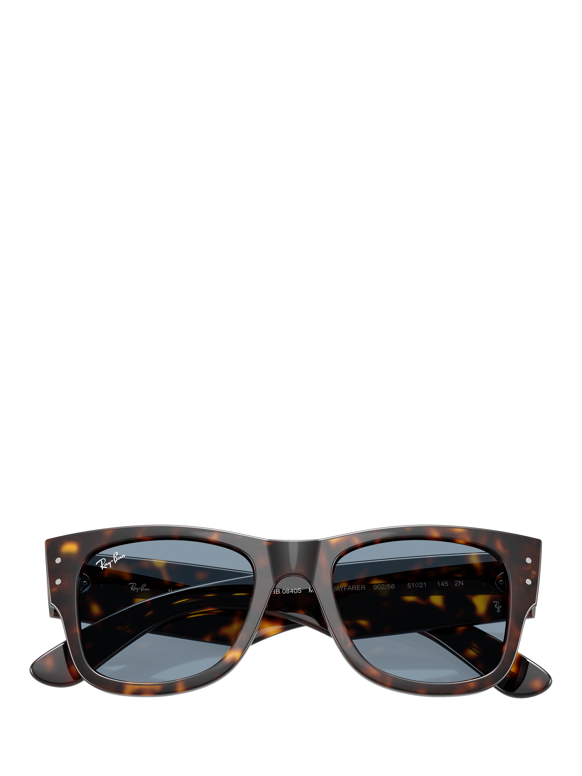 Product image 5 of 6, which shows Ray-Ban RB0840S Mega Wayfarer Sunglasses, Havana/Blue