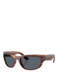 Ray-Ban RB2289 Unisex Wrap Sunglasses, Havana/Blue