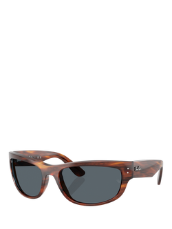 Ray-Ban RB2289 Unisex Wrap Sunglasses, Havana/Blue, Havana/Blue