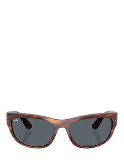 Ray-Ban RB2289 Unisex Wrap Sunglasses, Havana/Blue - view 2, Havana/Blue