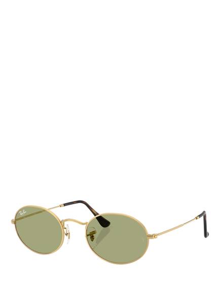 Ray-Ban RB3547 Oval Sunglasses, Gold/Green, Gold/Green