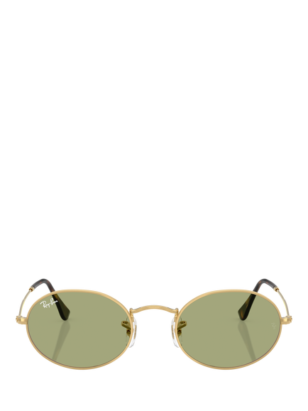 Ray-Ban RB3547 Oval Sunglasses, Gold/Green - view 2, Gold/Green