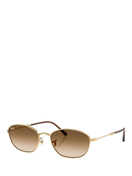 Ray-Ban RB3749 Women's Irregular Sunglasses, Gold/Brown, Gold/Brown