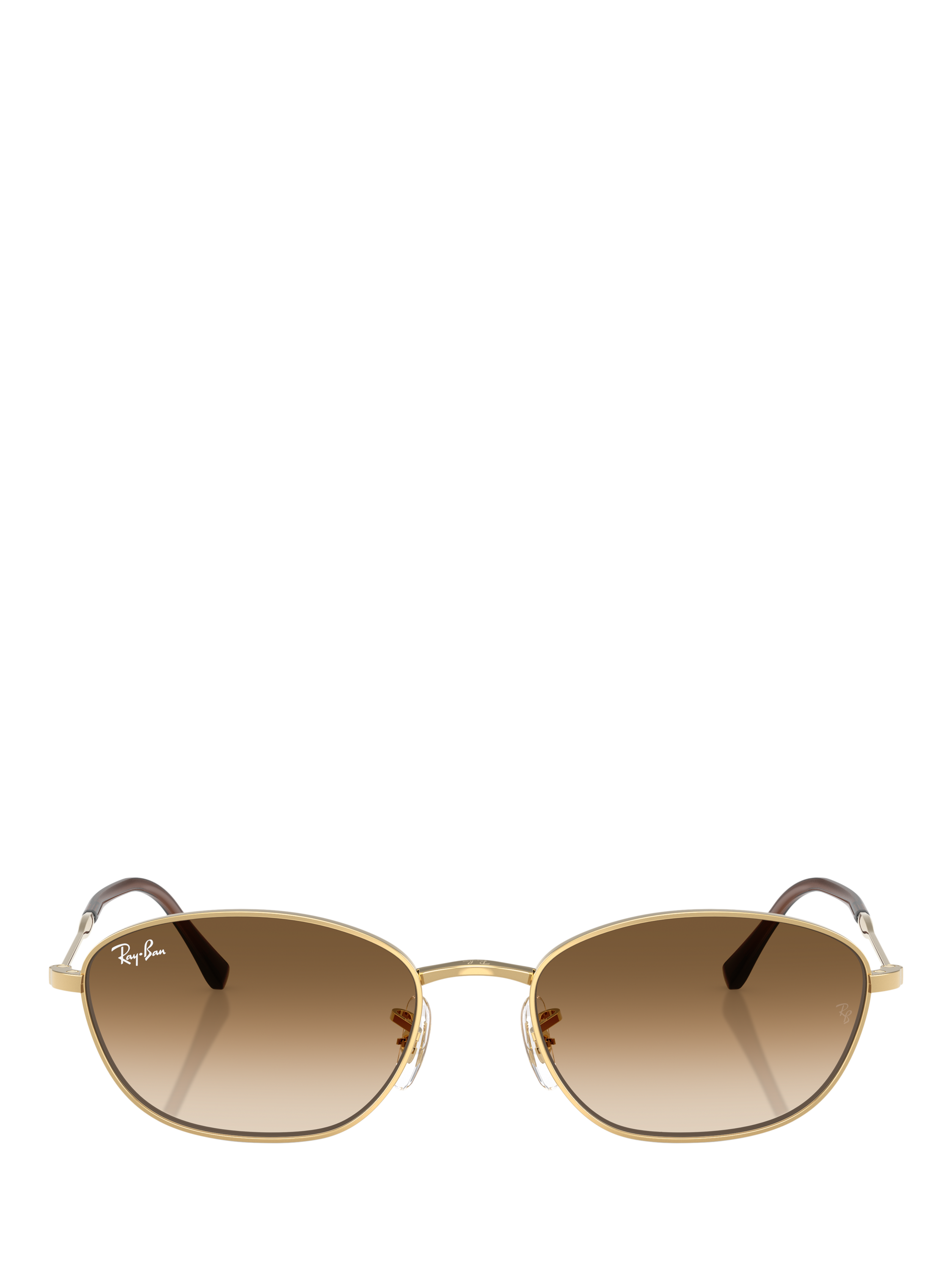 Product image 2 of 6, which shows Ray-Ban RB3749 Women's Irregular Sunglasses, Gold/Brown
