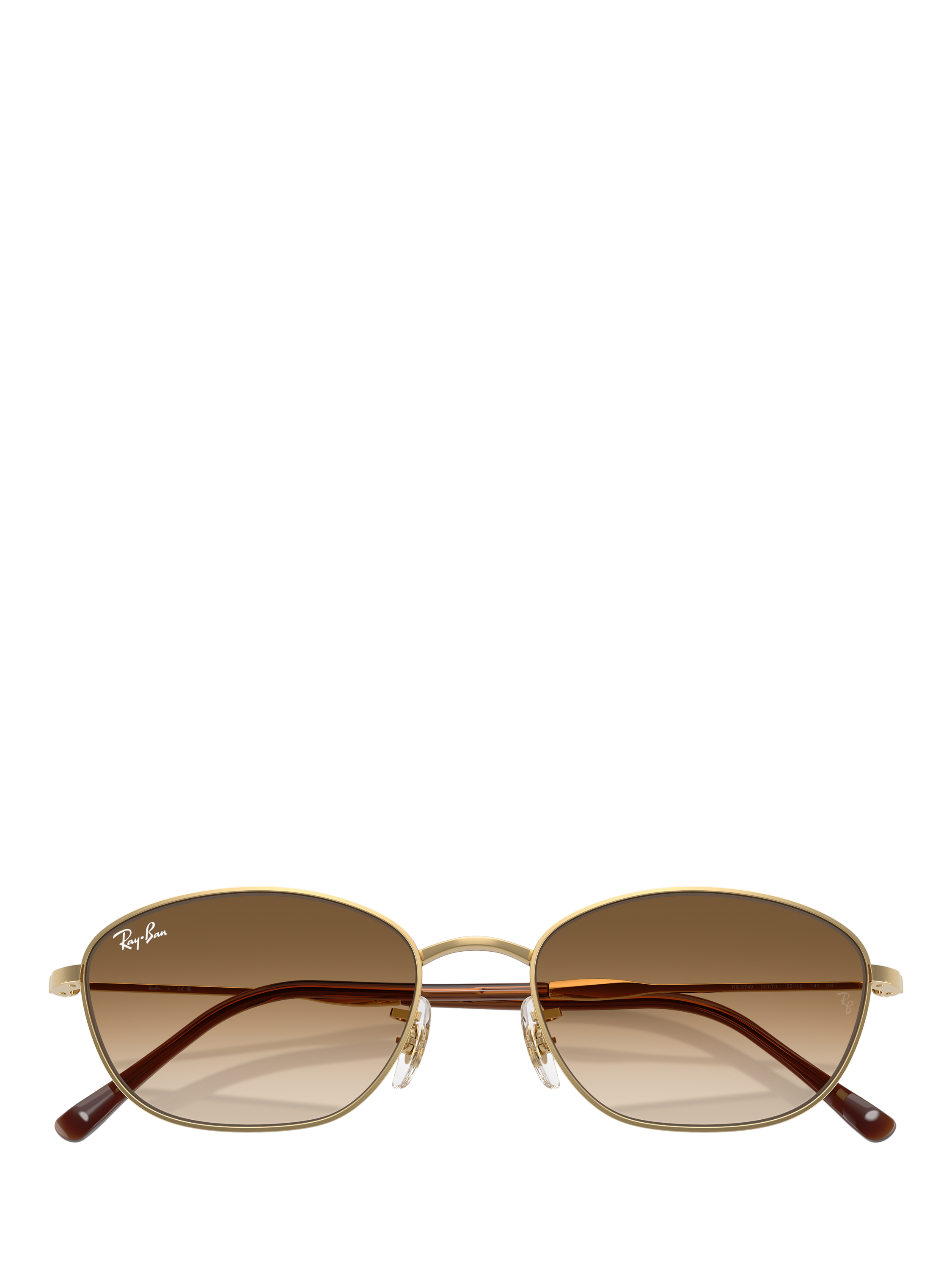 Product image 5 of 6, which shows Ray-Ban RB3749 Women's Irregular Sunglasses, Gold/Brown