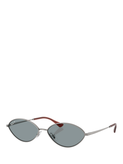 Ray-Ban RB3757 Oval Sunglasses, Gunmetal/Grey, Gunmetal/Grey
