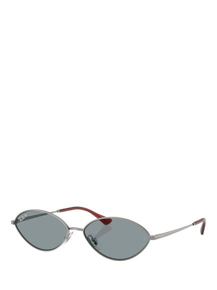 Ray-Ban RB3757 Oval Sunglasses, Gunmetal/Grey, Gunmetal/Grey